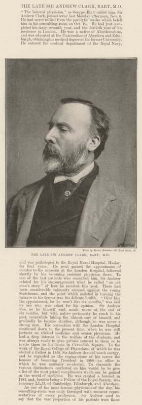 O falecido Sir Andrew Clark, Baronete, MD de English Photographer