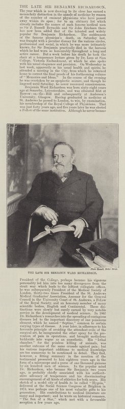 O falecido senhor Benjamin Ward Richardson de English Photographer