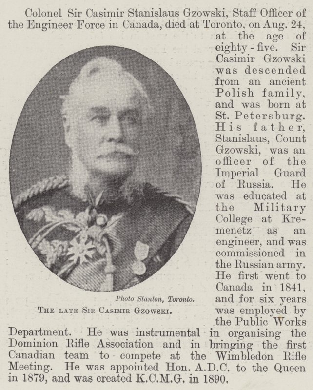 O falecido Sir Casimir Gzowski de English Photographer