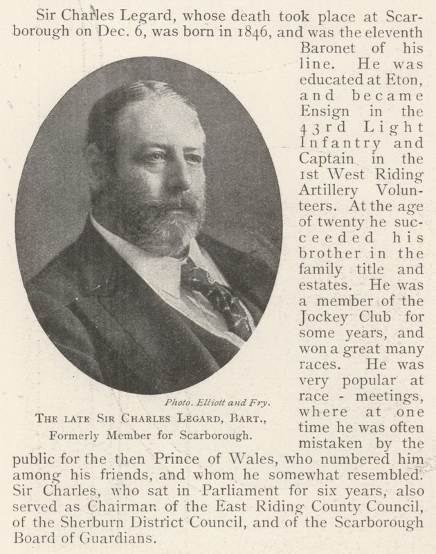 O falecido Sir Charles Legard, Baronet, antigo membro de Scarborough de English Photographer