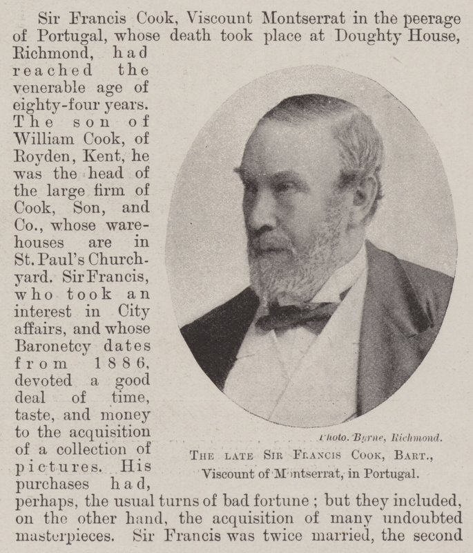 O falecido Sir Francis Cook, Baronete, Visconde de Montserrat, em Portugal de English Photographer