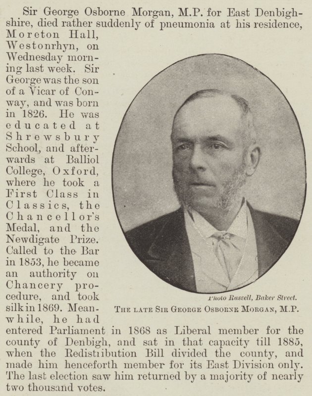 O falecido Sir George Osborne Morgan, MP de English Photographer