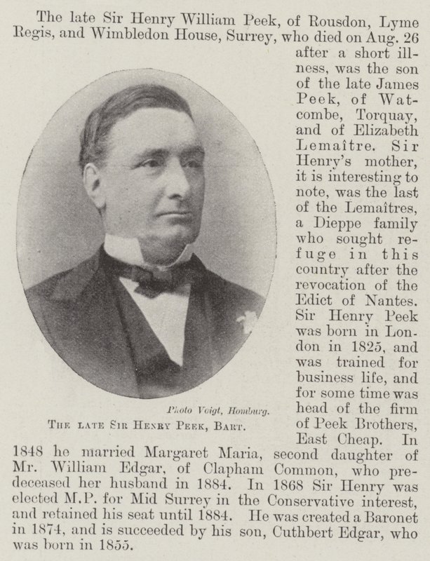 O falecido Sir Henry Peek, Baronet de English Photographer