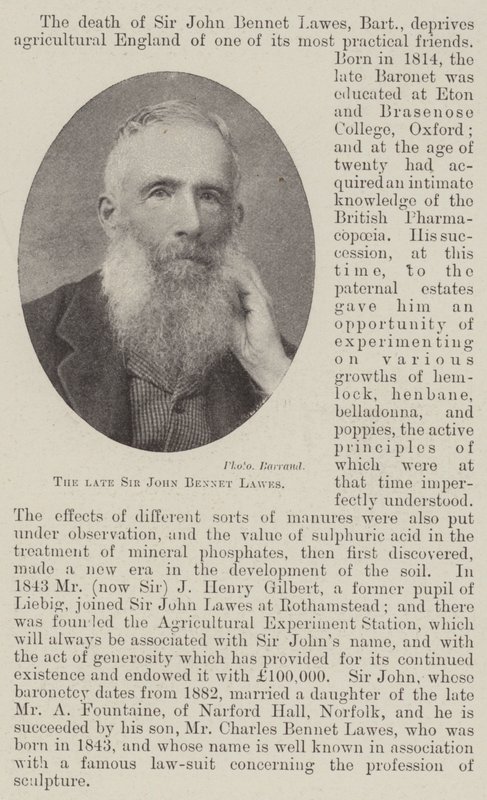 O falecido Sir John Bennet Lawes de English Photographer
