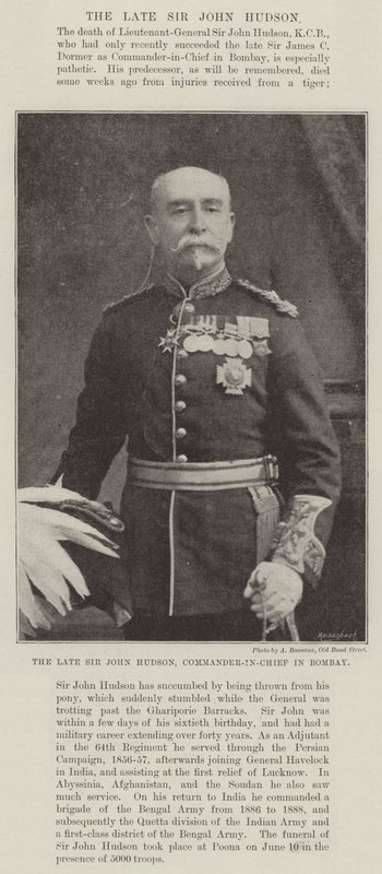 O falecido Sir John Hudson, comandante em chefe em Bombaim de English Photographer