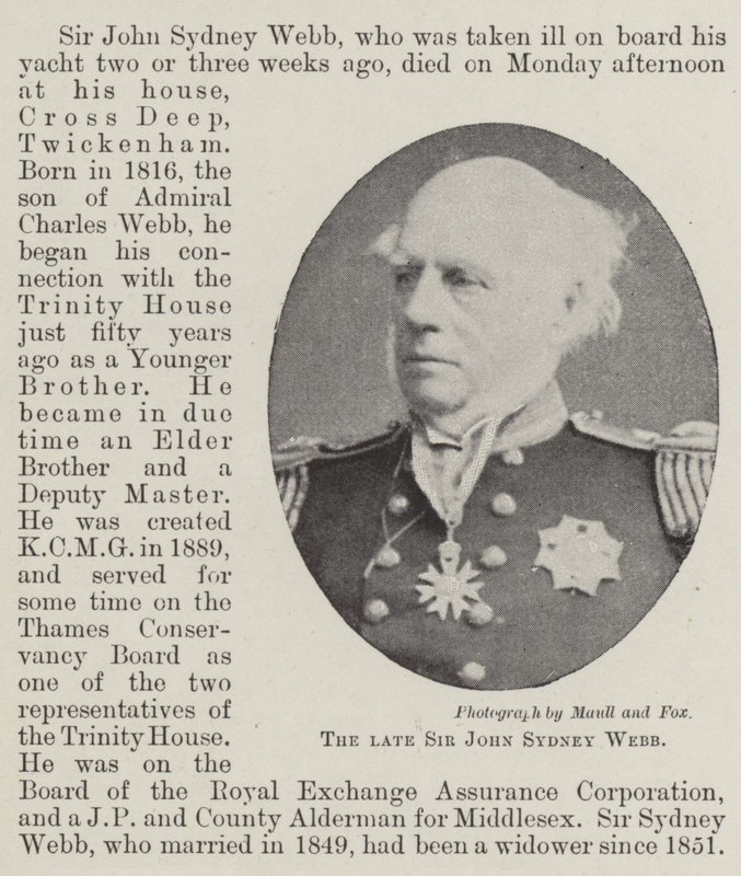O falecido Sir John Sydney Webb de English Photographer