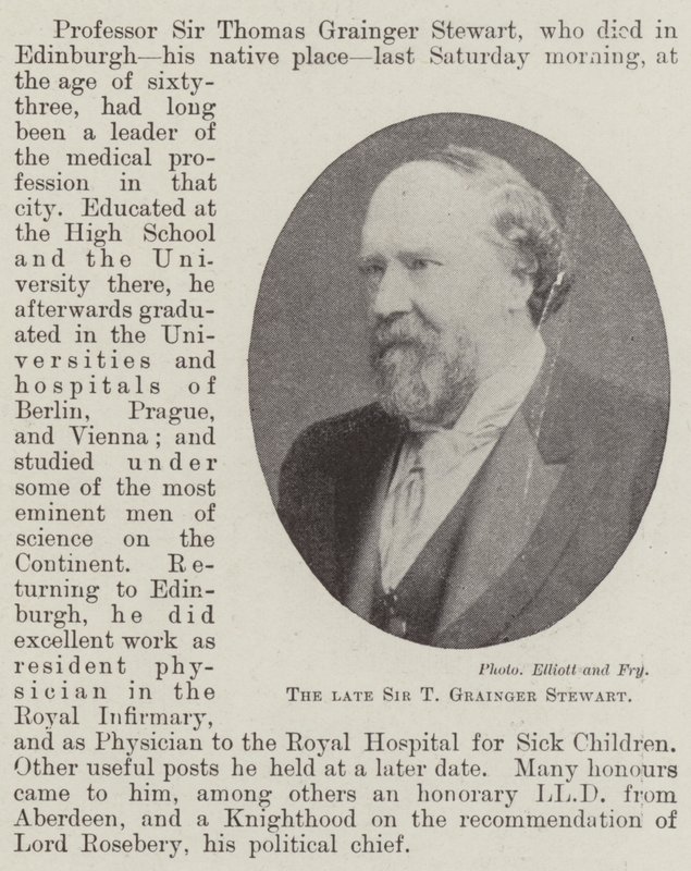 O falecido Sir T Grainger Stewart de English Photographer
