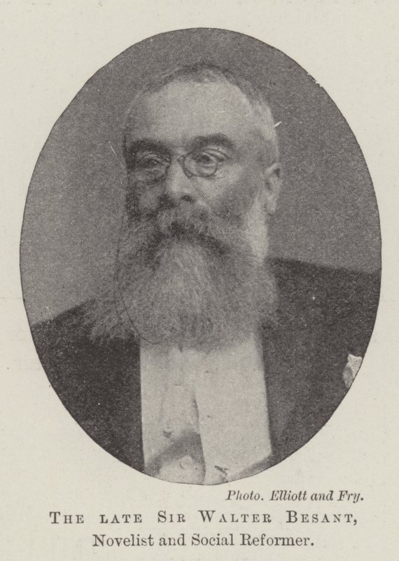 O falecido Sir Walter Besant, romancista e reformador social de English Photographer