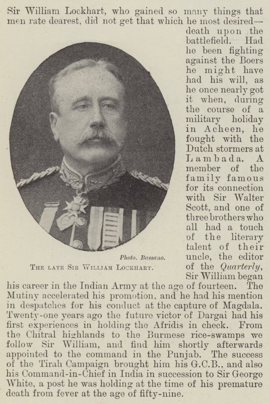 O falecido Sir William Lockhart de English Photographer
