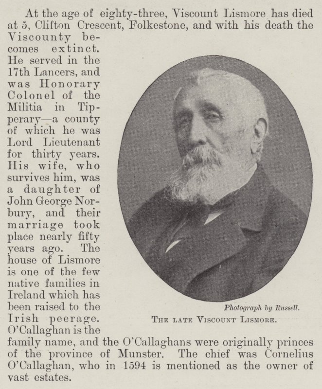 O falecido Visconde Lismore de English Photographer