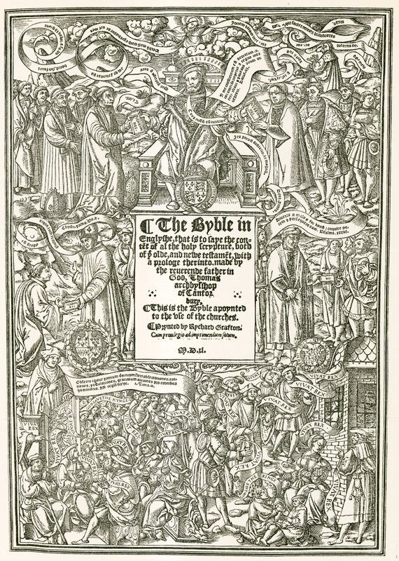 A página do título de Cranmers Bible, AD 1540 de English Photographer
