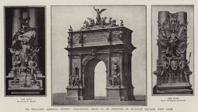 Para receber o Almirante Dewey, Arco do Triunfo a ser erguido em Madison Square, Nova York de English Photographer