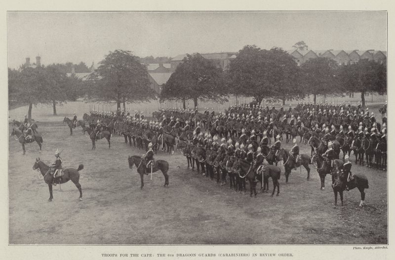 Tropas para o Cabo, o 6º Dragoon Guards (Carabiniers) em Review Order de English Photographer