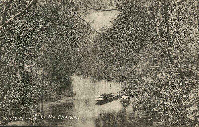 Vista no rio Cherwell, Oxford, Oxfordshire (foto a p/b) de English Photographer