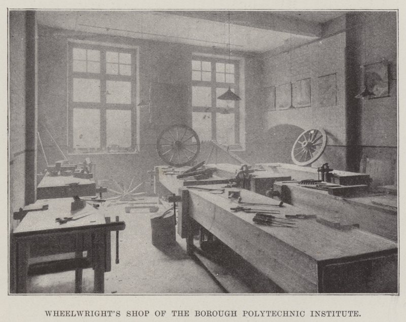 Loja de Wheelwrights do Instituto Politécnico de Borough de English Photographer