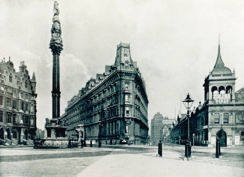 Com a Coluna de Westminster, a Queen Annes Mansions e o Royal Aquarium de English Photographer