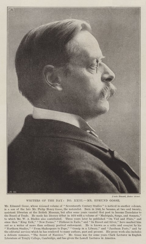 Escritores do Dia, Edmund Gosse de English Photographer