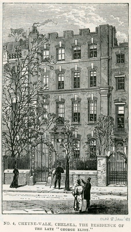 4 Cheyne Walk, Chelsea, a residência do falecido George Eliot de English School