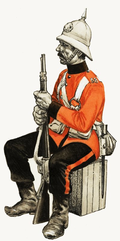 58th. Pé 1880 (Rutlandshire) Privado de English School