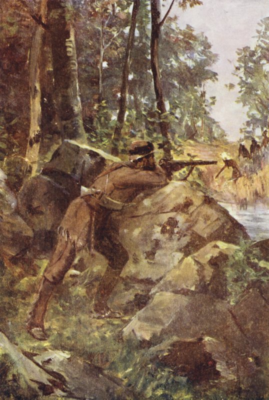 Um homem do Bosque (cor litho) de English School
