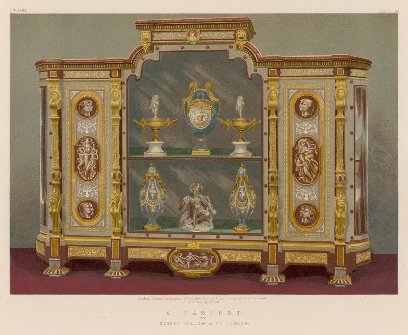 Um Gabinete dos Srs. Gillow e Co, Londres de English School