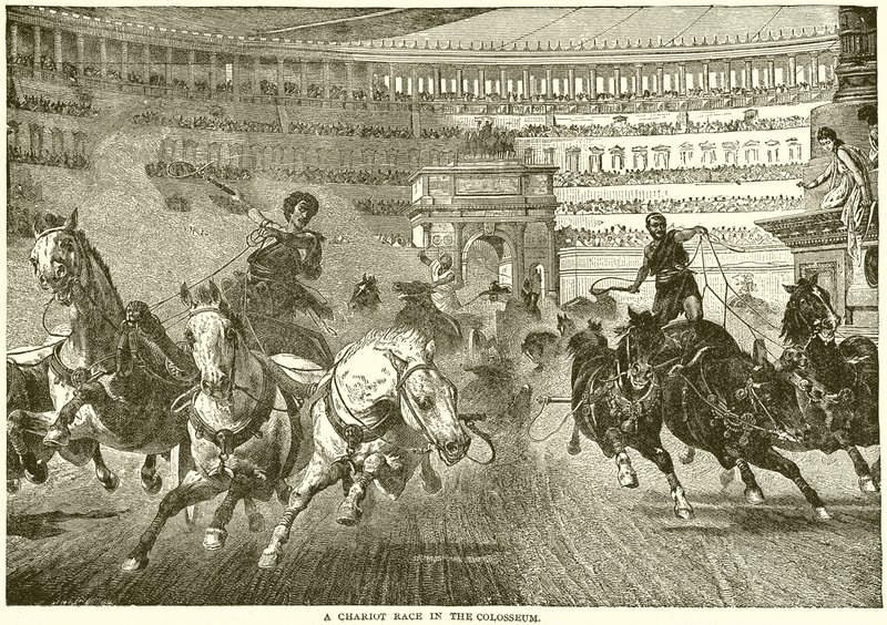 Uma corrida de carros no Coliseu de English School
