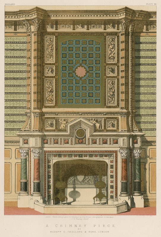 Uma peça de chaminé por Srs. G Trollope and Sons, Londres de English School