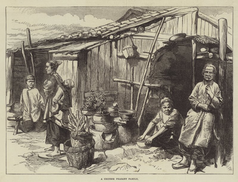 Uma família de camponeses chineses (gravura) de English School