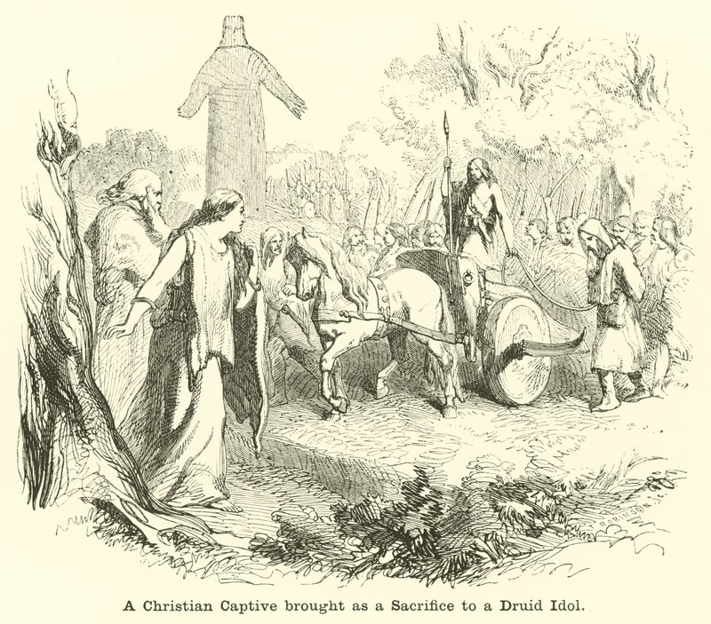 Um cristão cativo trouxe como sacrifício a um ídolo druida de English School