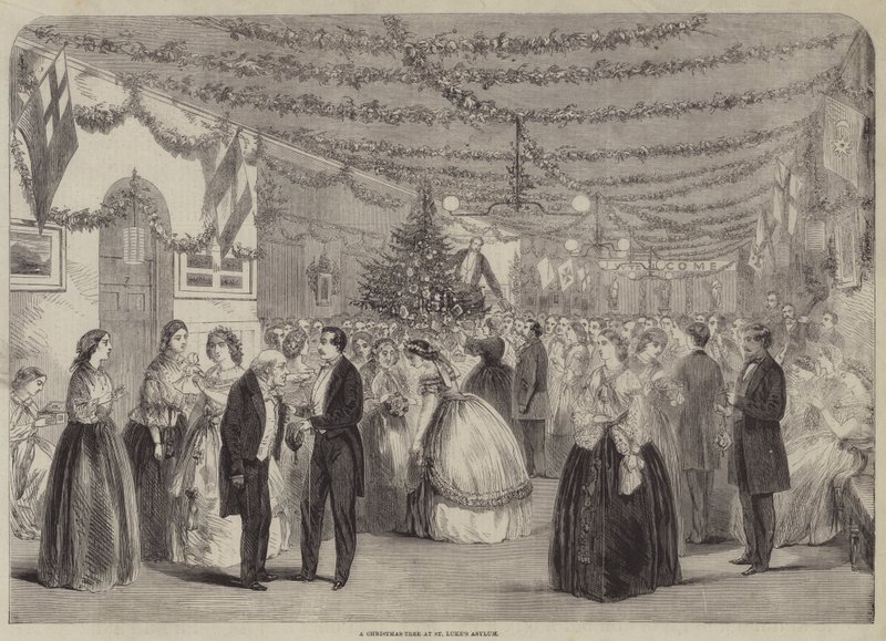 Uma árvore de Natal no Asilo de São Lucas (gravura) de English School