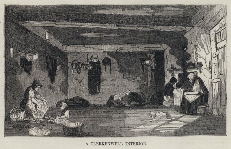 A Clerkenwell Interior (gravura) de English School