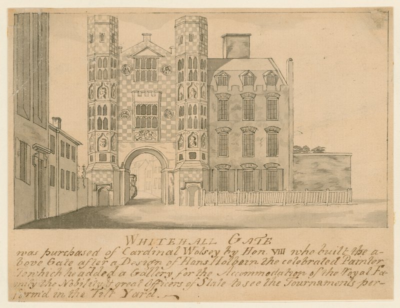 Um portão pertencente ao antigo palácio de Whitehall de English School
