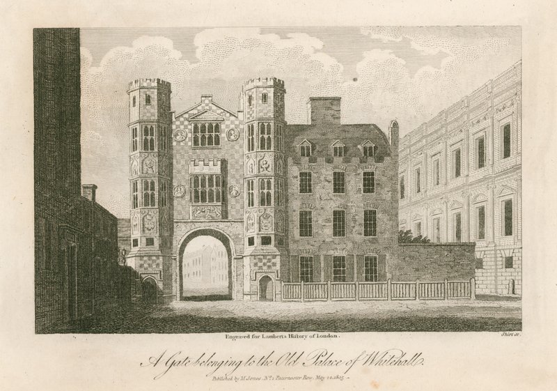 Um portão pertencente ao antigo palácio de Whitehall de English School