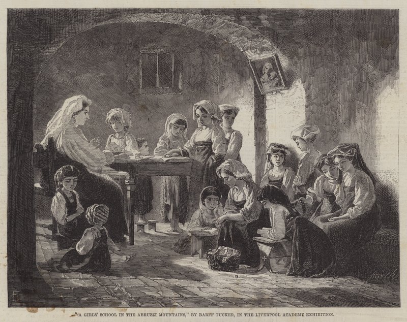 Uma Escola para Meninas nas Montanhas Abruzadas (gravura) de English School