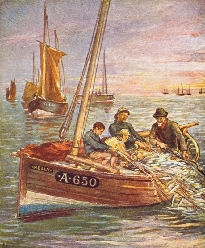 A Good Catch (litografia a cores) de English School