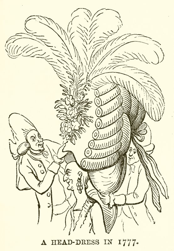 Um vestido de cabeça em 1777 de English School