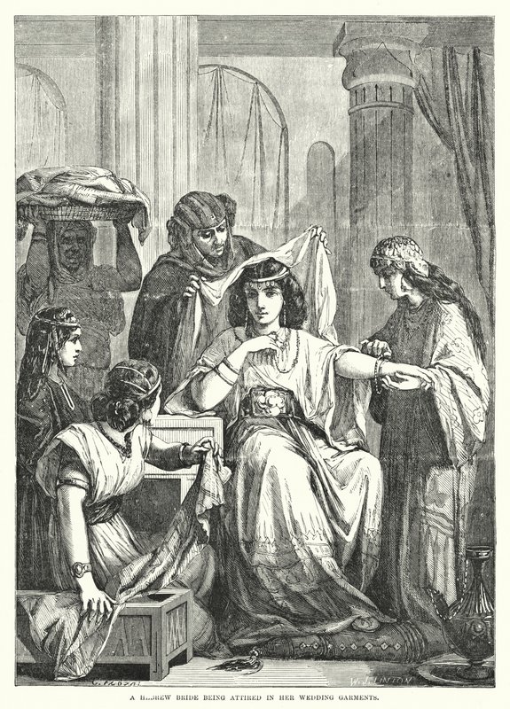 Uma Noiva Hebraica vestida com seus trajes de noiva (gravação) de English School