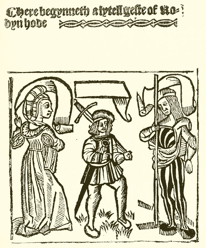 A Lytell Geste ou Robin Head impresso por Wynkyn de Worde de English School