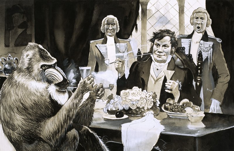 Um babuíno Mandrill já foi o convidado real de George IV de English School