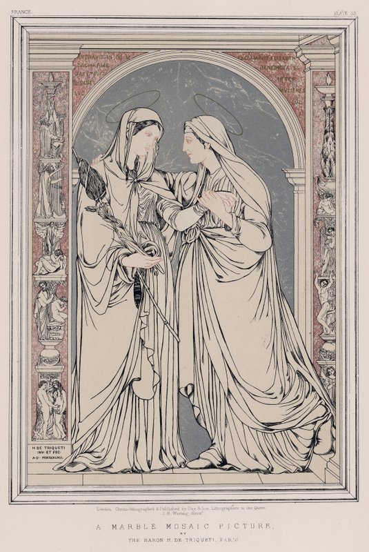 Um Mosaico de Mármore do Barão H de Triqueti, Paris (chromolitho) de English School