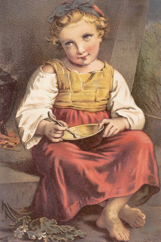 Uma refeição matinal (cor litho) de English School