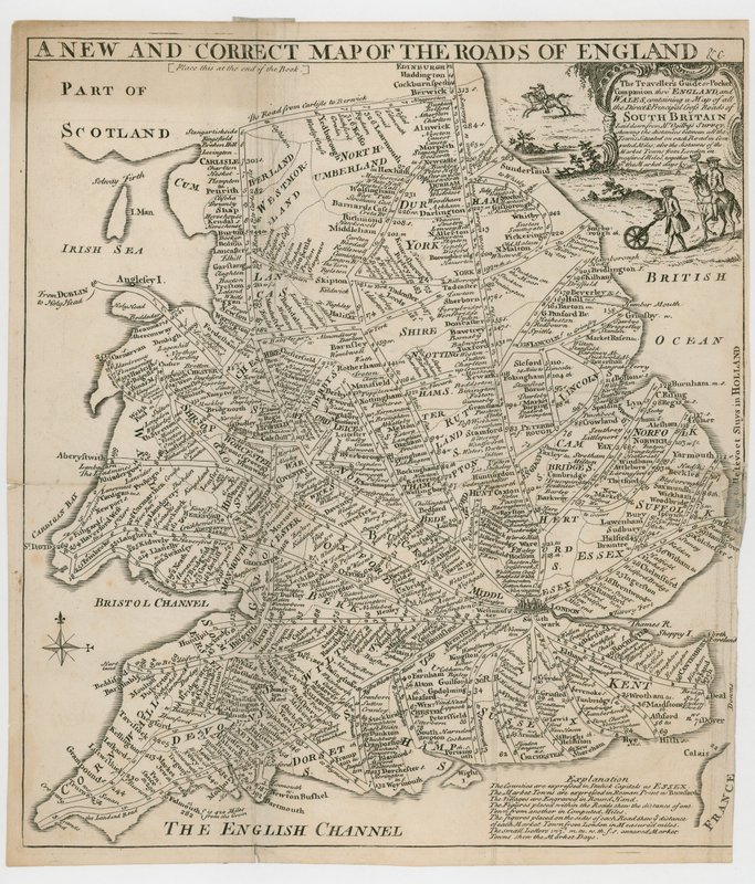 Um novo e correto mapa das estradas da Inglaterra de English School