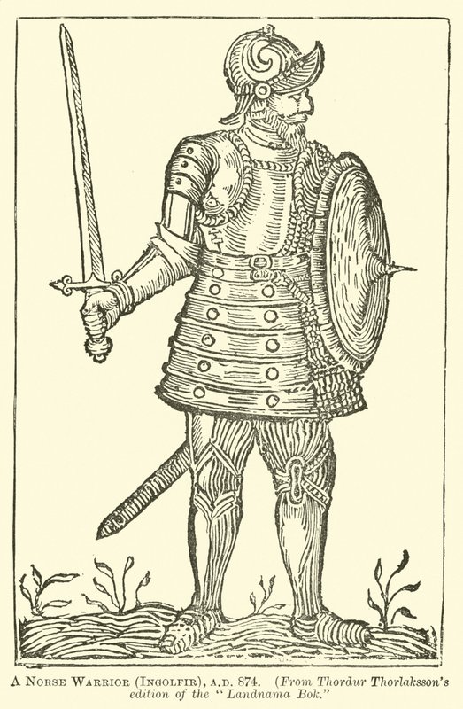 Um guerreiro nórdico, Ingolfir, AD 874 de English School