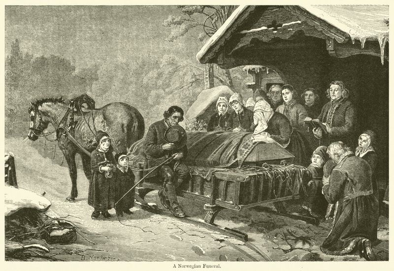 Um Funeral Norueguês (gravura) de English School