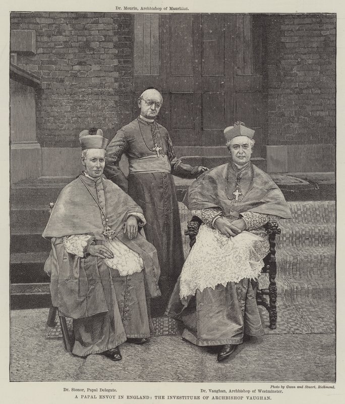 Um enviado papal na Inglaterra, a investidura do arcebispo Vaughan (gravura) de English School