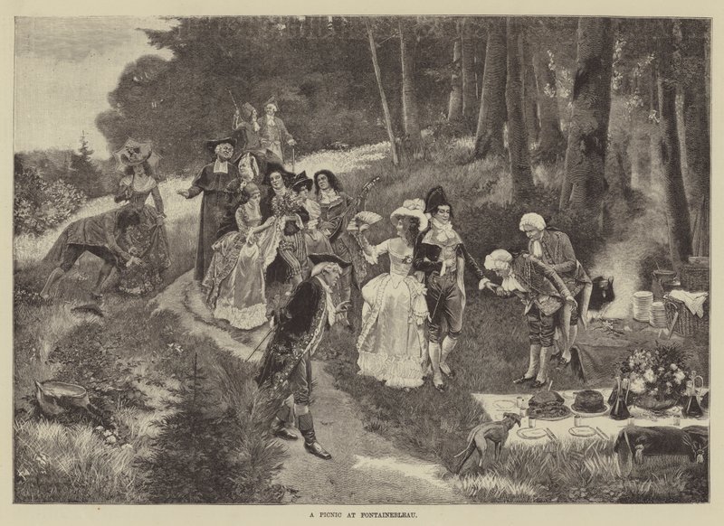 Um piquenique em Fontainebleau (gravura) de English School