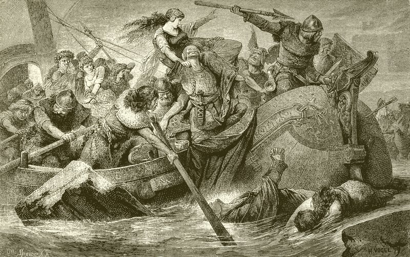 Uma expedição saqueadora dos vikings de English School