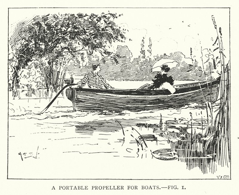 Uma hélice portátil para barcos (litografia) de English School