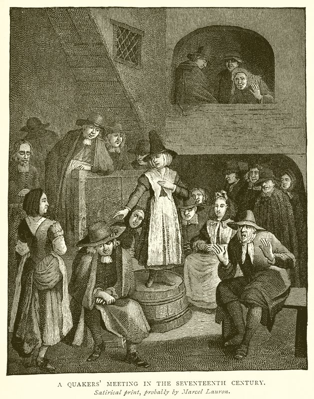 Um encontro de quakers no século XVII de English School