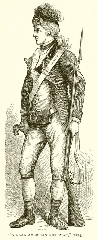 Um fuzileiro americano real, 1774 de English School
